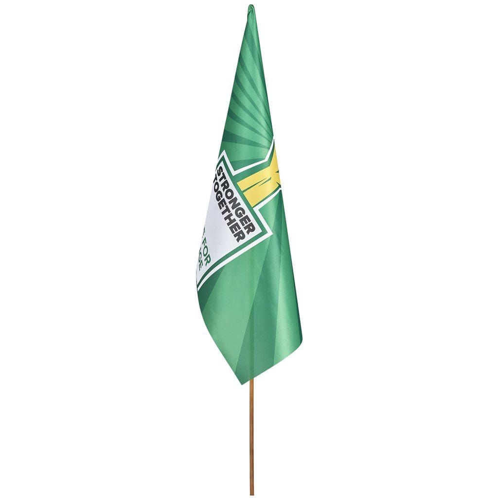 24hrMedia Green Hand Held Flag