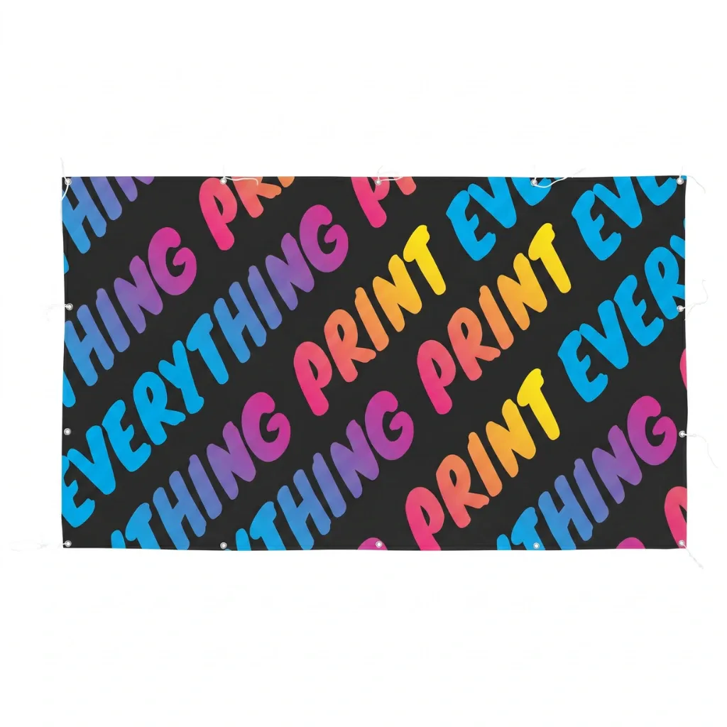 Heavy-duty branded PVC banner with eyelets for secure outdoor corporate event and retail advertising installation.