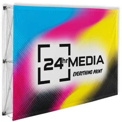 24HR Media custom printed banner wall backdrop available in various sizes for South African events.